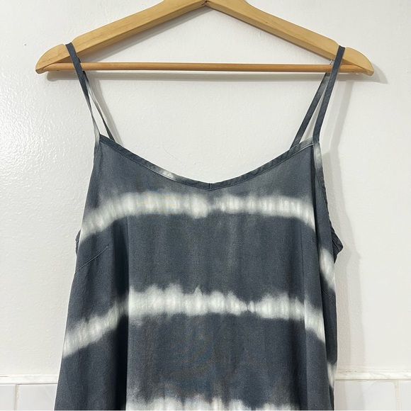 Logo Lori Goldstein 12 Gray Tie Dye Asymmetric Hem Knee Length Boho Dress - Picture 2 of 9